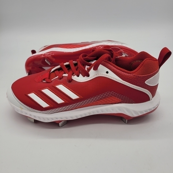 adidas Icon 6 Bounce Team Power Baseball Metal Cleats Men 7.5 Shoes Red NEW - Picture 12 of 15